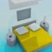 modello 3D Interno della camera da letto - anteprima