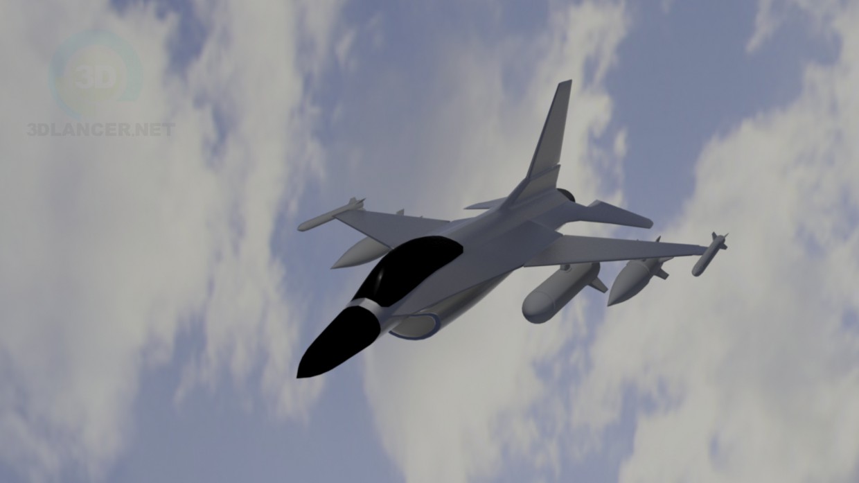 modèle 3D F16 Raptor - preview