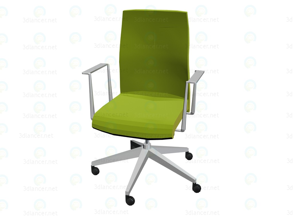 Modelo 3d Cadeira de escritório com braços fixada - preview