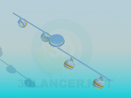 3d модель Світильник галогеновий підвісний – превью