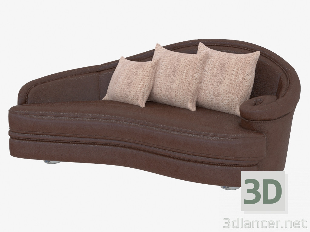 3d model Sofá de cuero en estilo Art Deco - vista previa