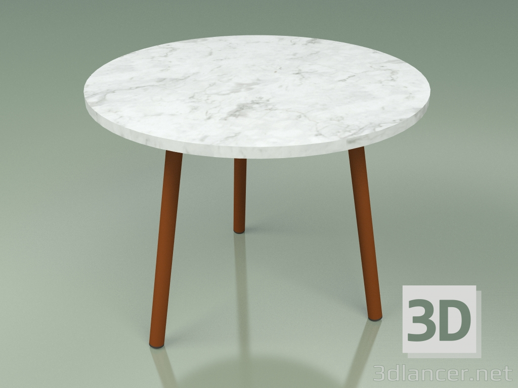 modello 3D Tavolino 013 (Metallo Ruggine, Marmo Carrara) - anteprima