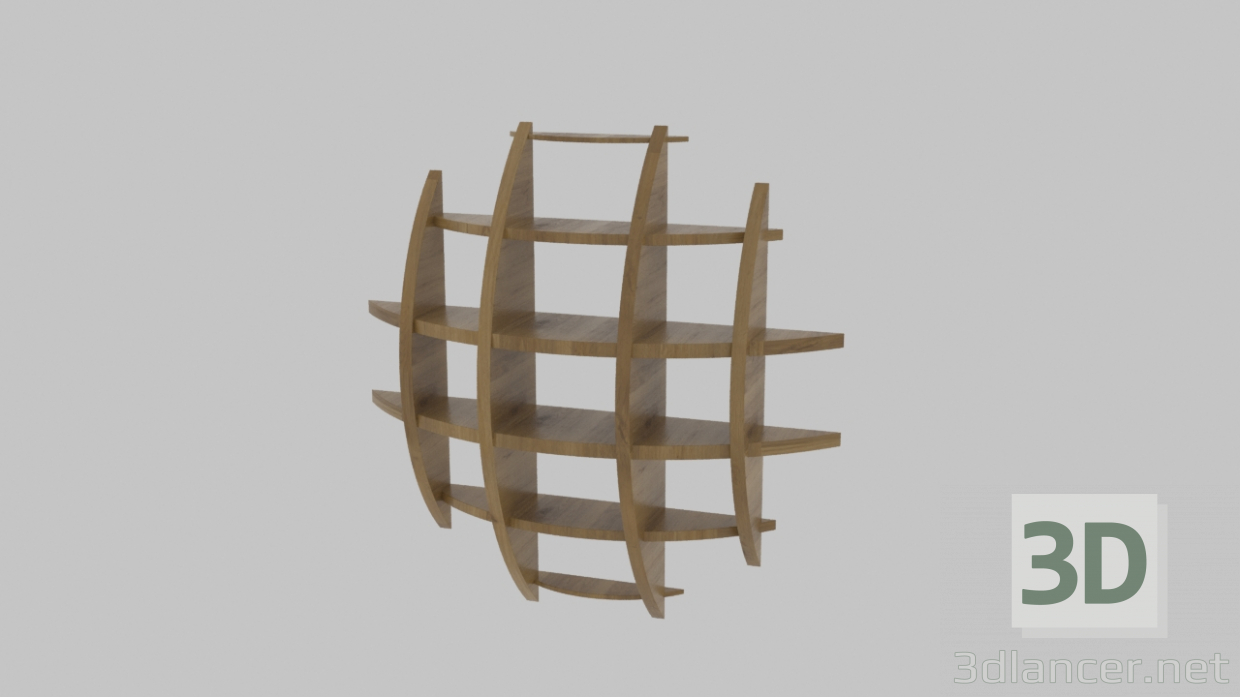 3D modeli duvar rafı - önizleme