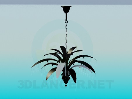 3d model Chandelier with leaves - preview