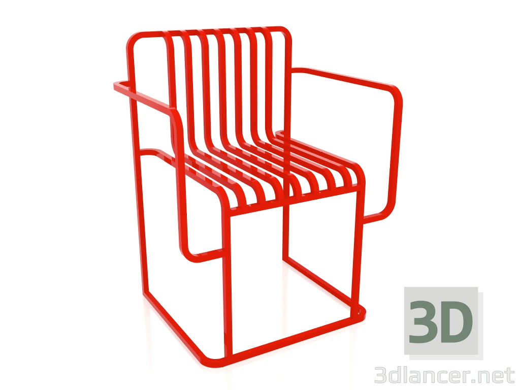 3 डी मॉडल डाइनिंग चेयर (लाल) - पूर्वावलोकन