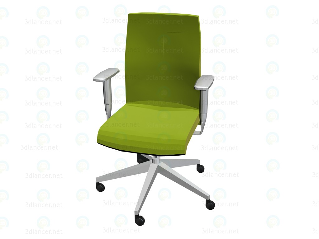 3d model Silla de oficina con brazos regulables en color verde - vista previa