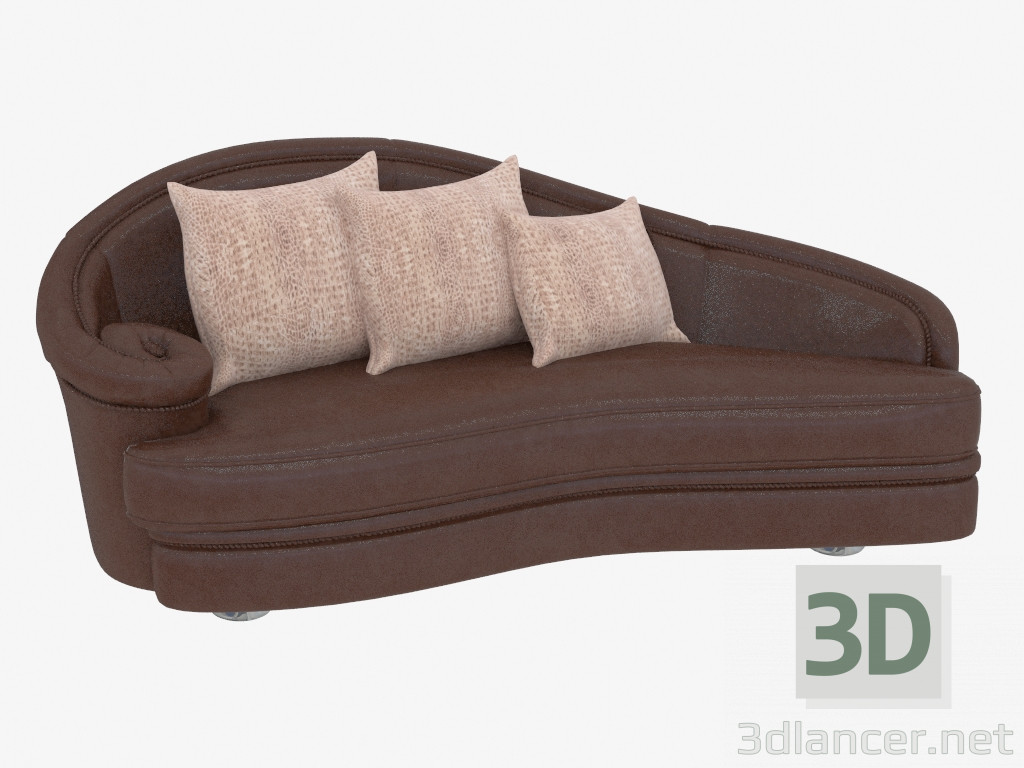 modèle 3D Canapé en cuir - preview