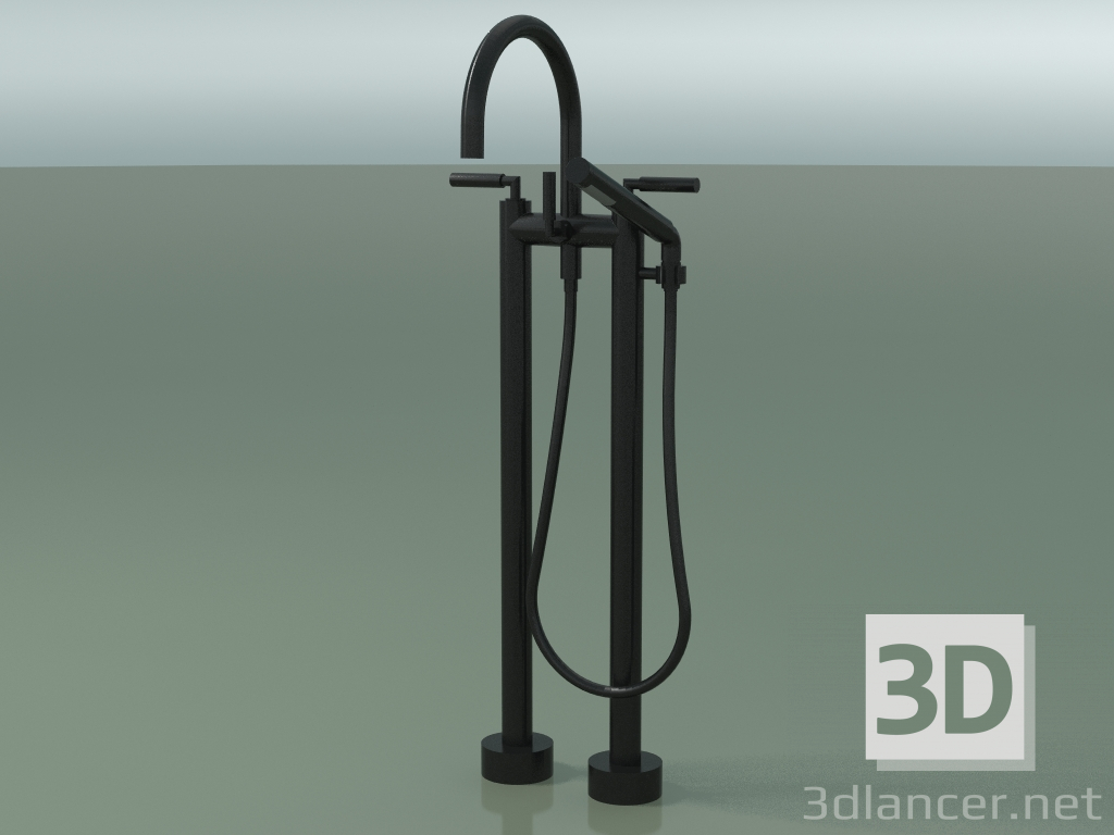modello 3D Miscelatore vasca due fori per installazione a pavimento (25943 882-33) - anteprima