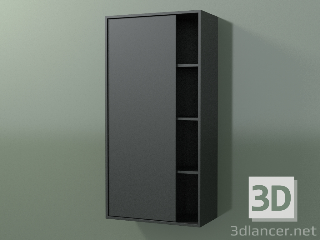 3D modeli 1 sol kapılı duvar dolabı (8CUCCCS01, Deep Nocturne C38, L 48, P 24, H 96 cm) - önizleme