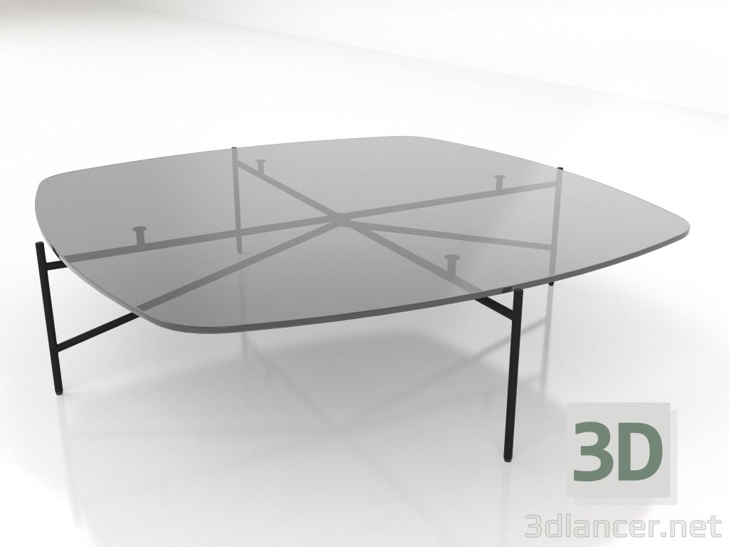 3D Modell Niedriger Tisch 120x120 mit Glasplatte - Vorschau