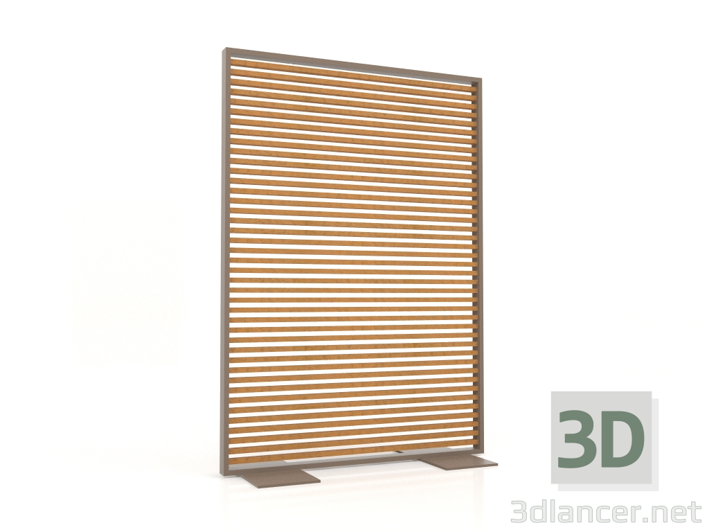 modello 3D Parete divisoria in legno artificiale e alluminio 120x170 (Roble Golden, Bronzo) - anteprima
