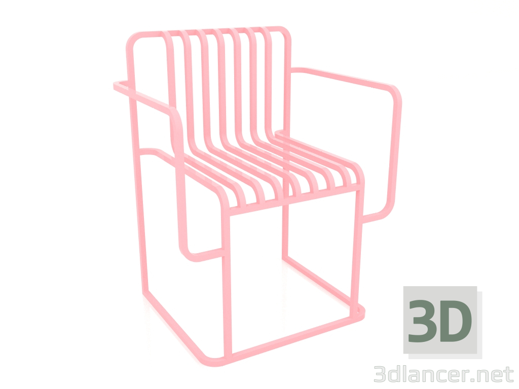 3d model Silla de comedor (rosa) - vista previa