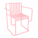 Modelo 3d Cadeira de jantar (rosa) - preview