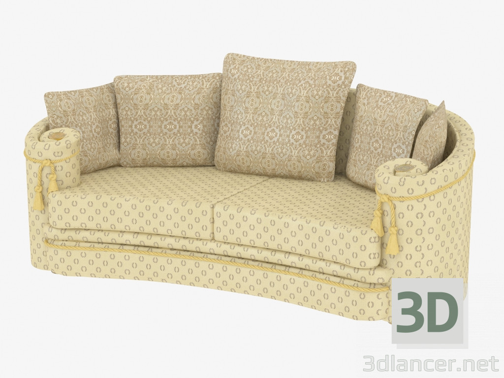 3D Modell Klassisches Doppel-Sofa - Vorschau