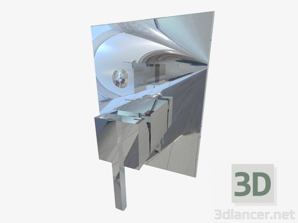 3d model Mezclador de ducha oculto con interruptor para ducha cúbica (BDD 044P) - vista previa
