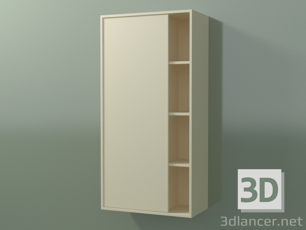 3D Modell Wandschrank mit 1 linken Tür (8CUCCCS01, Knochen C39, L 48, P 24, H 96 cm) - Vorschau