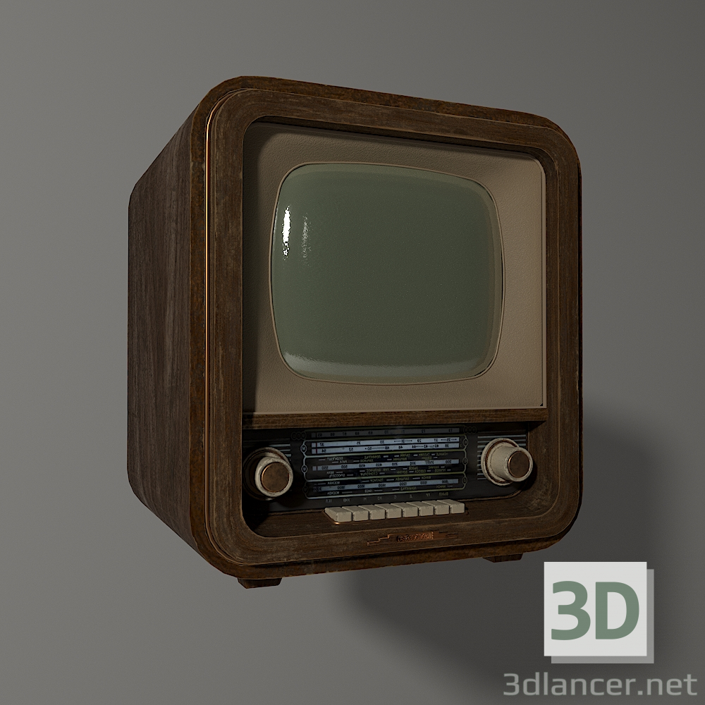 3d Старый телевизор модель купить - ракурс