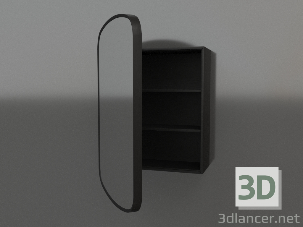 3d model Mirror (with half-open drawer) ZL 17 (460x200x695, wood black) - preview