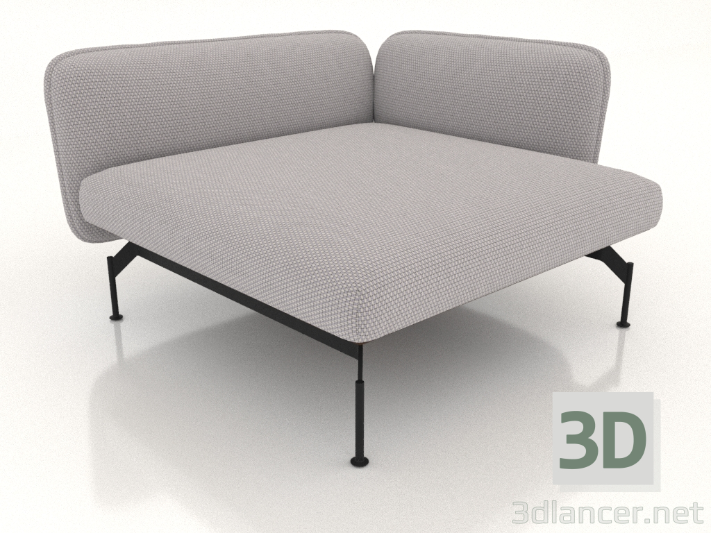 3D modeli 1,5 kişilik derin kanepe modülü, sağda 85 kol dayanağı (dış tarafta deri döşeme) - önizleme