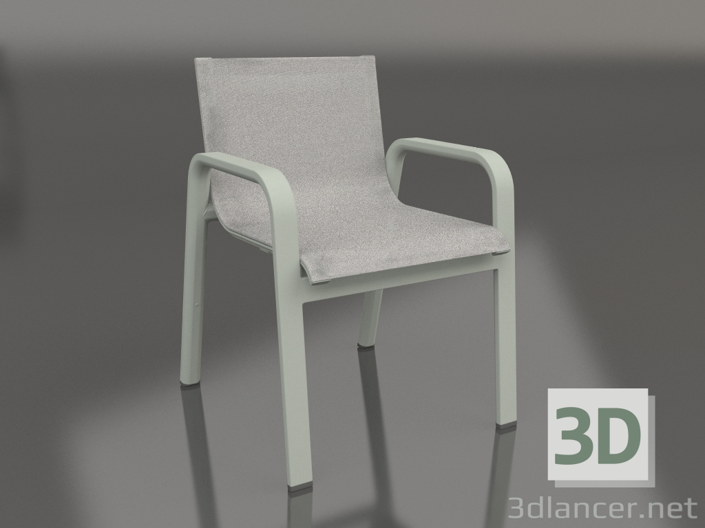modèle 3D Fauteuil club de salle à manger (Gris ciment) - preview