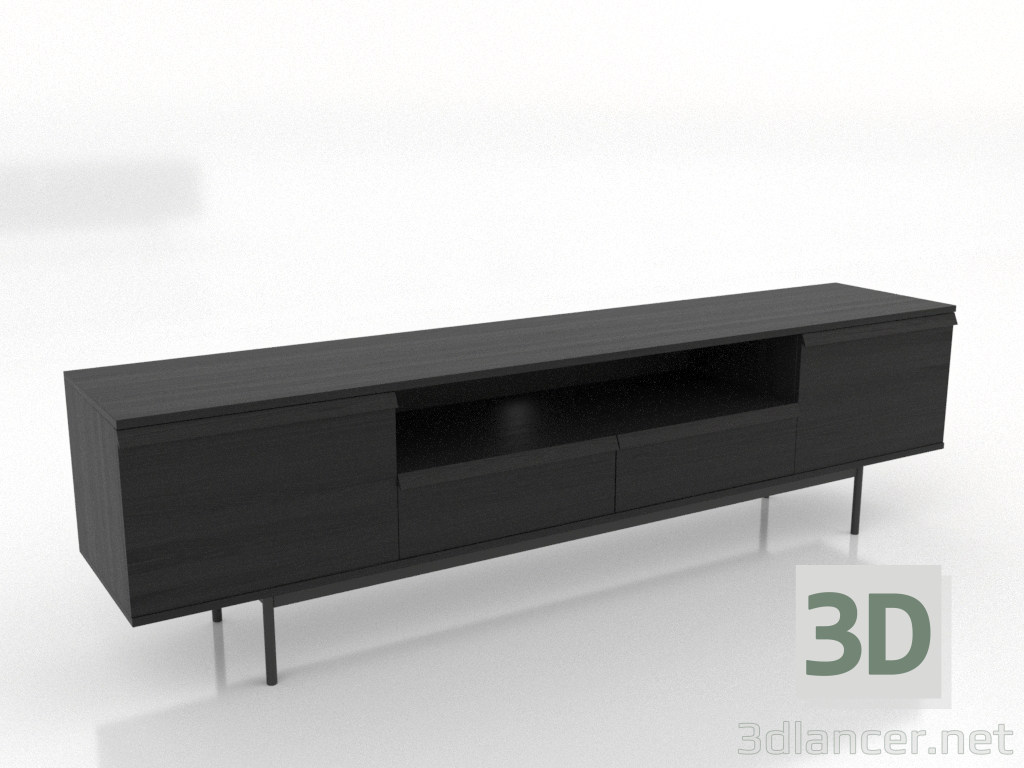 3d модель Тумба ТВ LARGE OPEN 2 2000 мм (чорний RAL 9005) – превью 3d модель Тумба ТВ LARGE OPEN 2 2000 мм (чорний RAL 9005) – превью
