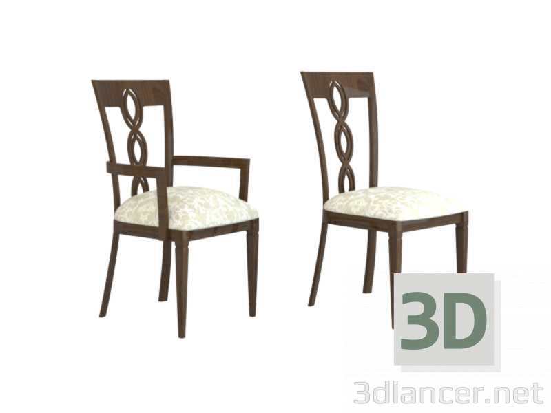 sillas de sala de estar 3D modelo Compro - render