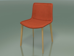 Chair 0311 (4 wooden legs, with removable leather upholstery, natural oak)