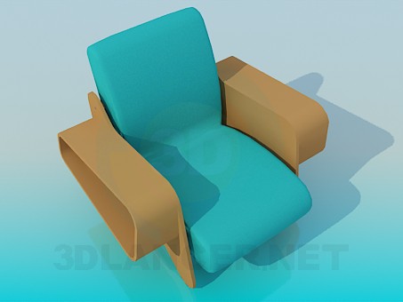3d модель Кресло с полочками для газет и журналов – превью