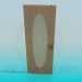 modello 3D Porta interna con ovale in vetro satinato - anteprima