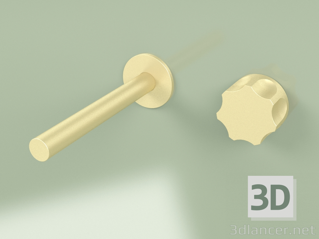modello 3D Miscelatore idroprogressivo a parete con bocca erogazione (17 10, OC) - anteprima
