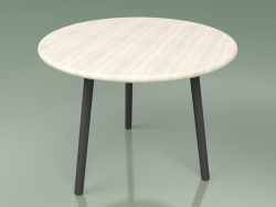 Mesa de centro 013 (piedra de metal, teca de color blanco resistente a la intemperie)