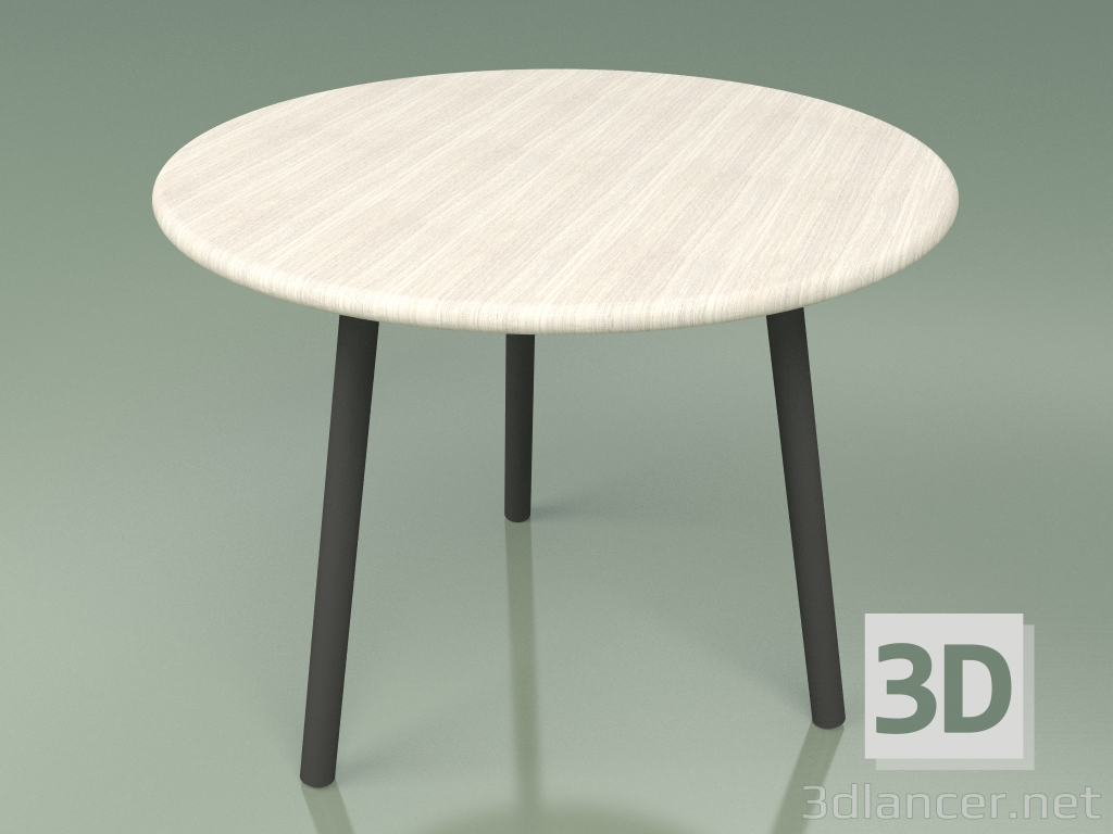 3d model Mesa de centro 013 (piedra de metal, teca de color blanco resistente a la intemperie) - vista previa