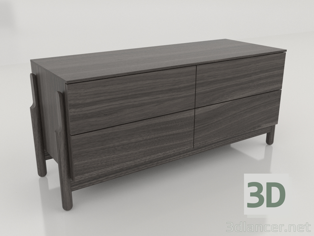 3d model Chest of 4 drawers - preview