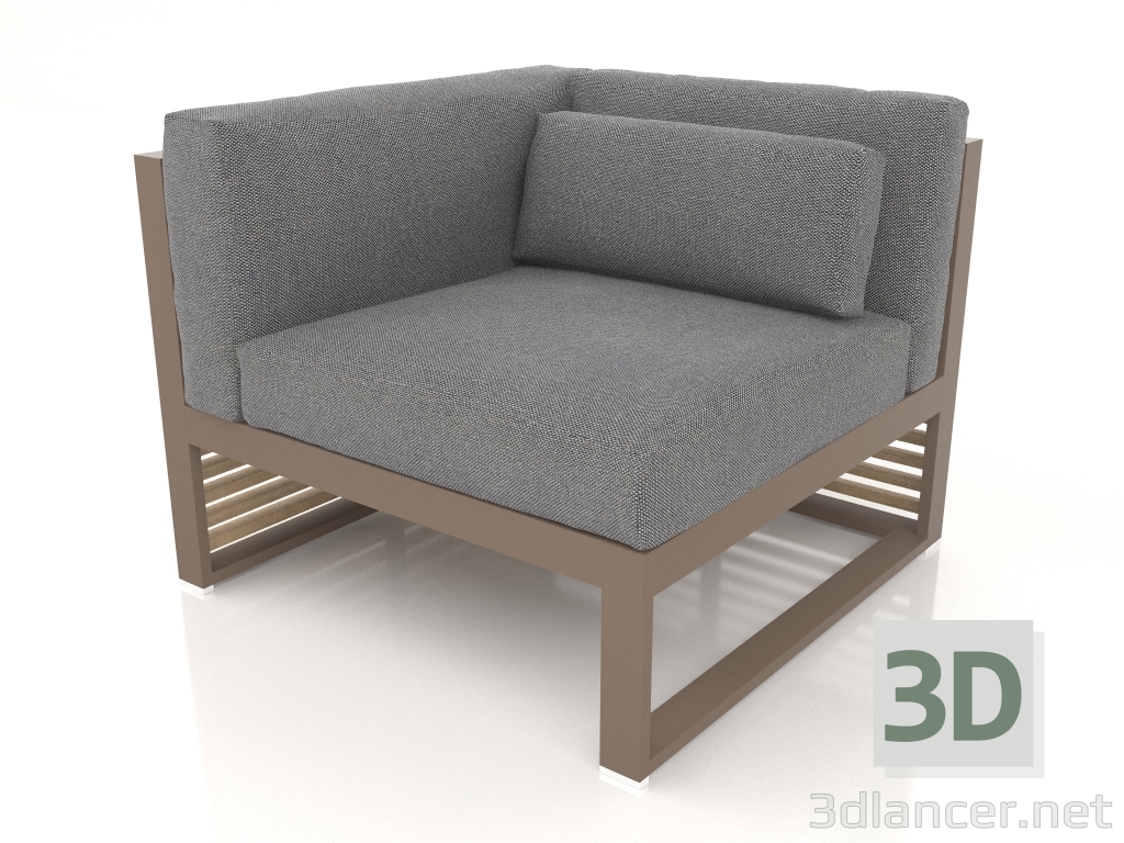 modèle 3D Canapé modulable, section 6 gauche (Bronze) - preview
