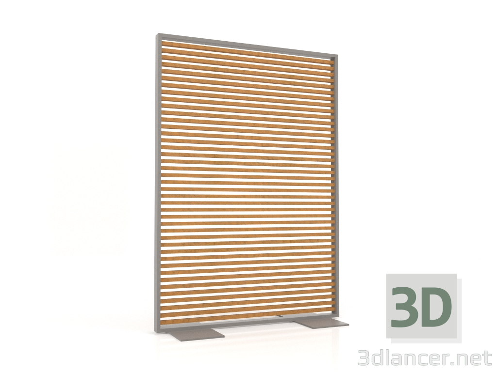 modello 3D Parete divisoria in legno artificiale e alluminio 120x170 (Roble golden, Quarzo grigio) - anteprima