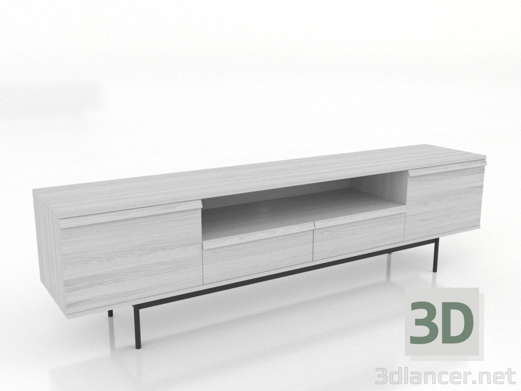 3d model Mueble TV GRANDE ABIERTO 2 2000 mm (blanco RAL 9010) - vista previa 3d model Mueble TV GRANDE ABIERTO 2 2000 mm (blanco RAL 9010) - vista previa