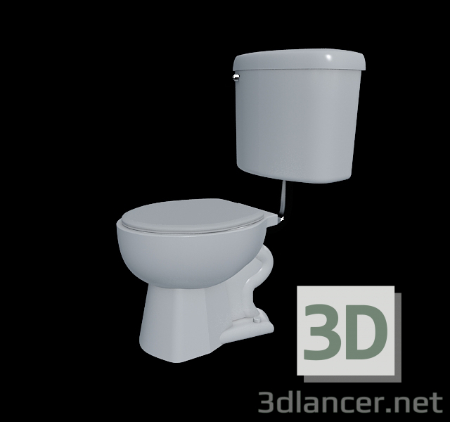 modello 3D wc con cassetta a zaino - anteprima