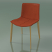 Modelo 3d Cadeira 0311 (4 pernas de madeira, com estofamento removível em couro, capa 1, carvalho natural) - preview