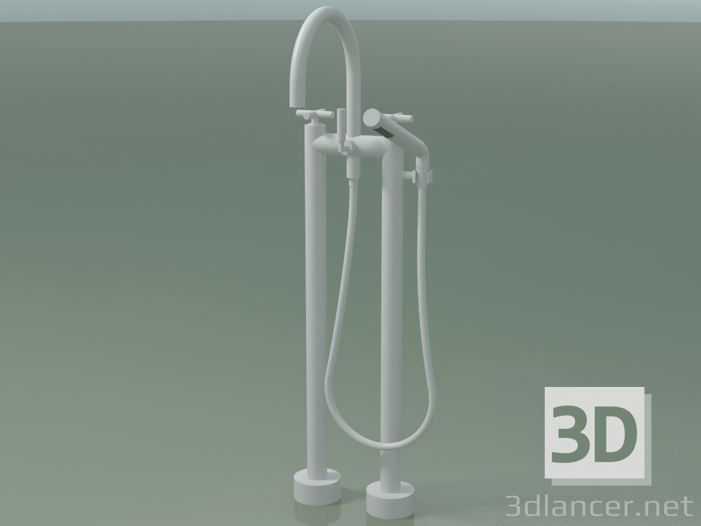 modello 3D Miscelatore vasca due fori per installazione a pavimento (25943 892-10) - anteprima