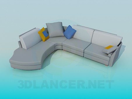 3d модель Угловой диван на 4 секции – превью