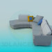 3d model Corner sofa in 4 sections - preview