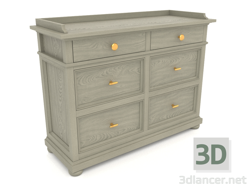 3d model Chest of drawers (2 sections) - preview