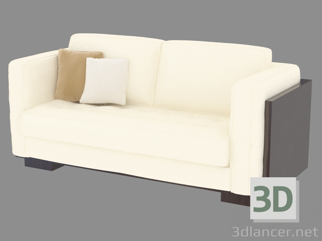 3D modeli Deri kanepe, çift - önizleme