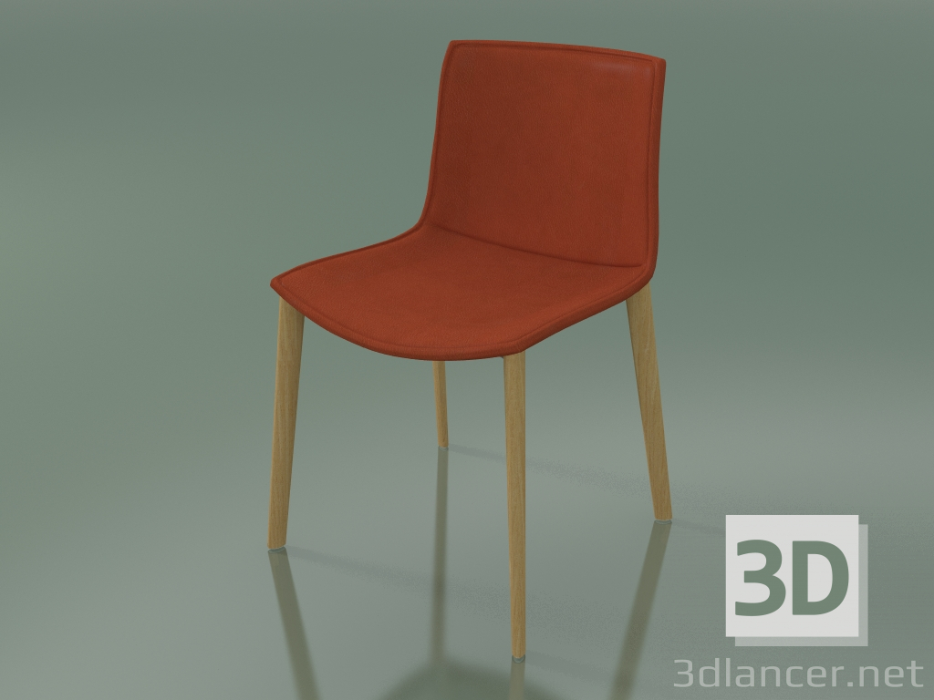 modello 3D Sedia 0311 (4 gambe in legno, con rivestimento in pelle sfoderabile, rivestimento 3, rovere naturale - anteprima