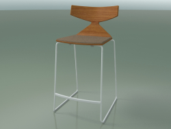 Stackable Bar Stool 3712 (with cushion, Teak effect, V12)