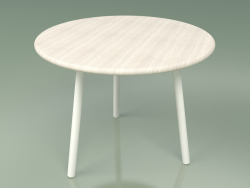 कॉफी टेबल 013 (धातु दूध, मौसम प्रतिरोधी सफेद रंग का सागौन)