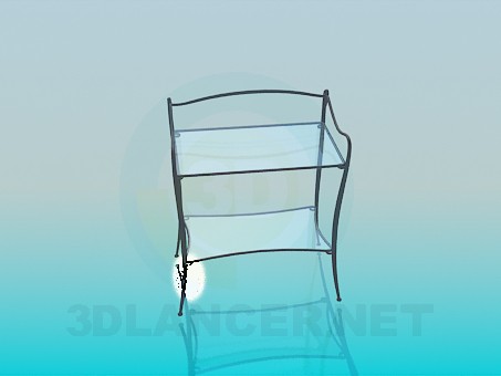 modello 3D Stand con gli scaffali di vetro - anteprima