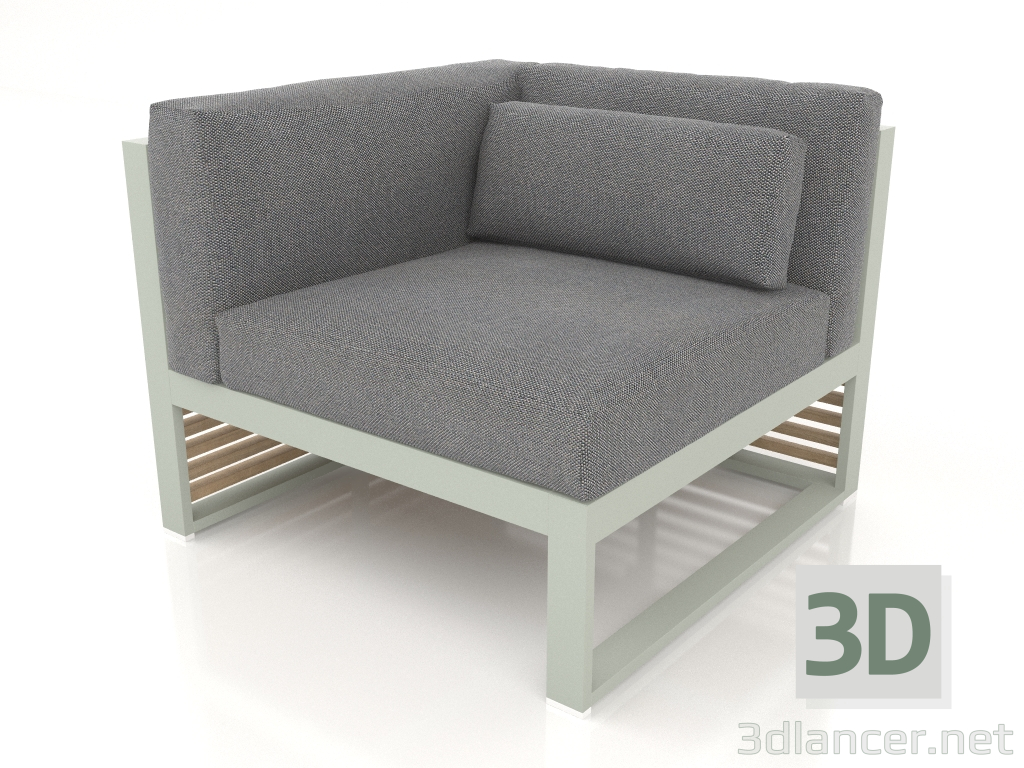 3D modeli Modüler kanepe, sol bölüm 6 (Çimento grisi) - önizleme