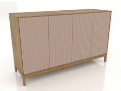 TV sehpası FARGO frezelenmiş cepheli 1600x500x950 mm (bej, doğal meşe, seçenek 4)