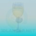 3d model A glass of white wine - preview